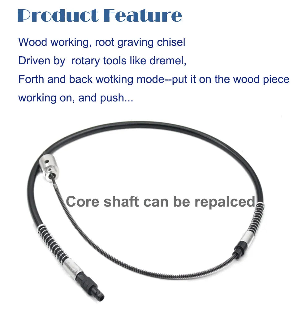 Flexible Shaft Woodworking Chisel Carving Tool Extension Cable Carpenter Graving Knife Rotary Tools