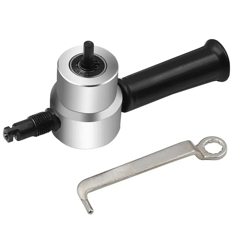 Metal Sheet Cutter Double Head Iron Nibbler Cutting Tool Electric Drill Attachment Modification Plate Punch Scissors Adjustable