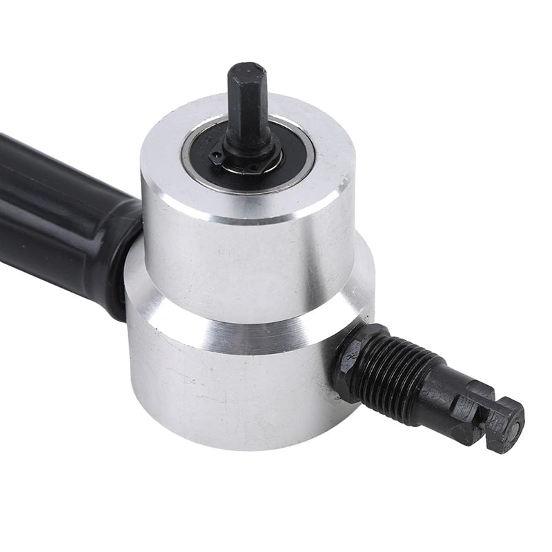 Metal Sheet Cutter Double Head Iron Nibbler Cutting Tool Electric Drill Attachment Modification Plate Punch Scissors Adjustable