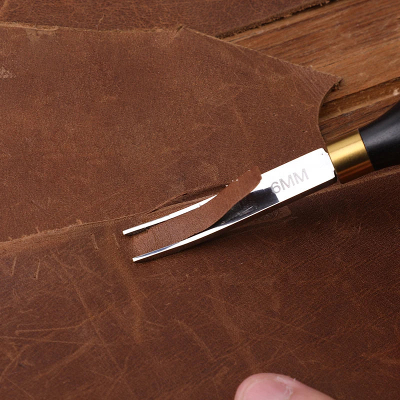 Fenrry 4/6/8/10mm Leather Edge Beveler Tool French Skiver Wide Mouth Leather Edge Bevelers Skiving Trimmer Crafting Tools