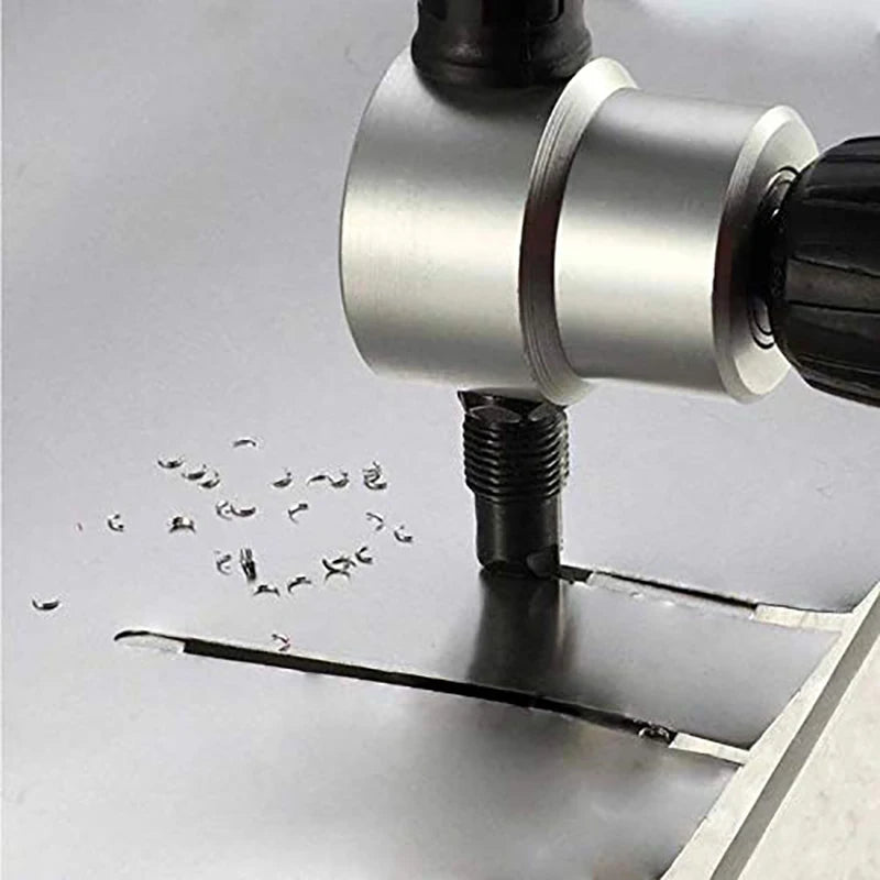 Metal Sheet Cutter Double Head Iron Nibbler Cutting Tool Electric Drill Attachment Modification Plate Punch Scissors Adjustable