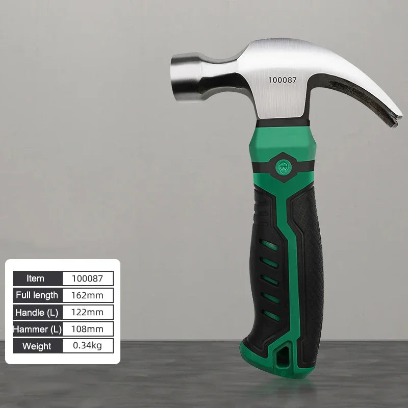 Carbon Steel Multifunctional Mini Hammer Hardware Work Tool Household Use Claw Hammer Anti-Skid Shockproof Fitter Hammer