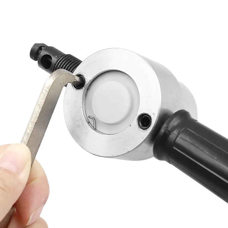 Metal Sheet Cutter Double Head Iron Nibbler Cutting Tool Electric Drill Attachment Modification Plate Punch Scissors Adjustable