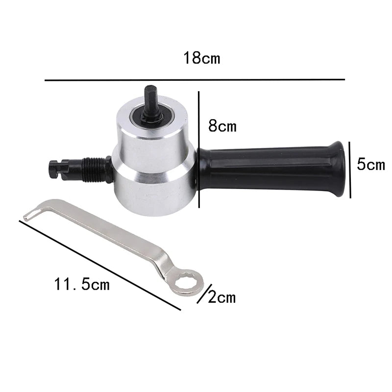 Metal Sheet Cutter Double Head Iron Nibbler Cutting Tool Electric Drill Attachment Modification Plate Punch Scissors Adjustable