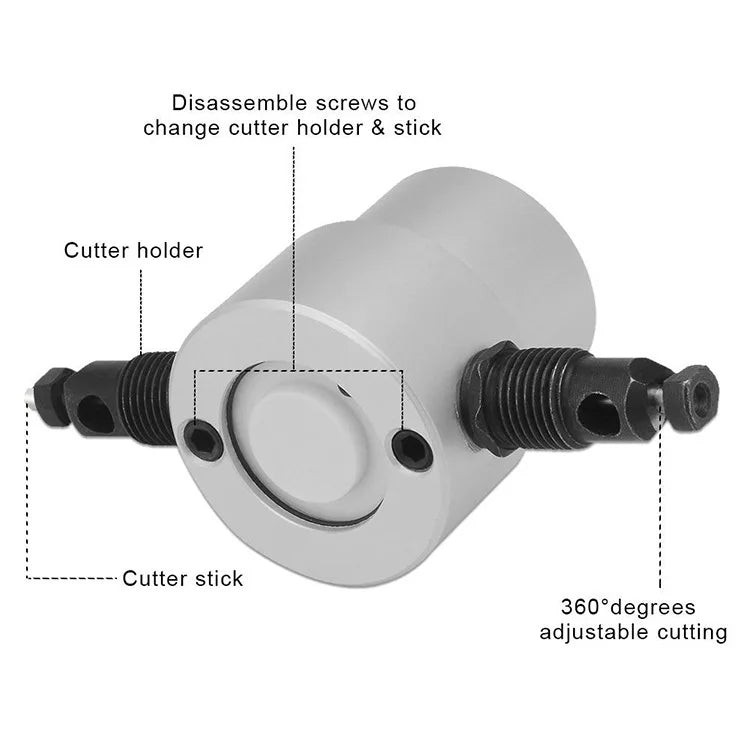 Metal Sheet Cutter Double Head Iron Nibbler Cutting Tool Electric Drill Attachment Modification Plate Punch Scissors Adjustable